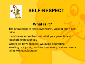 What is Self-Respect? (For Upper Sec)