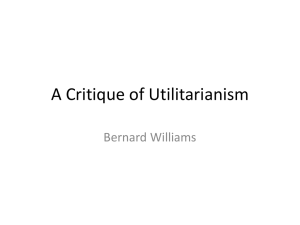 A Critique of Utilitarianism