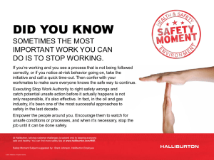 Safety Moment #8 - Stop Work Authority