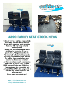 A320 FAMILY SEAT STOCK NEWS