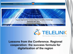 Lessons from the Conference. Regional Cooperation