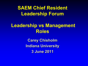 SAEM Chief Resident Leadership Forum