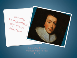 On His Blindness By John Milton