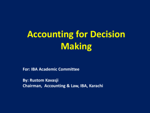 Accounting for Decision Making - iba