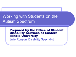 Working with Students on the Autism Spectrum