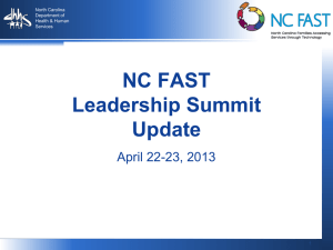 NC FAST Leadership Summit Update