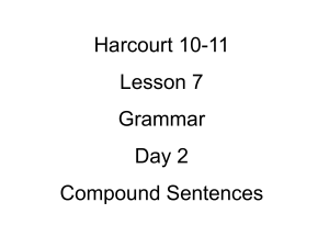 Compound Sentences, Day 2
