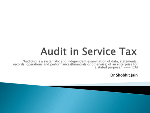 Auditing Issues in Service Tax