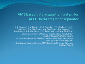 VME based data acquisition system for ACCULINNA