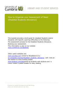 Organising your assessment of need for DSA