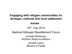 Engaging with refugee communities on strategic, national and local