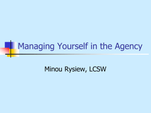 Managing Yourself in the Agency
