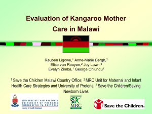 Evaluation of Kangaroo Mother Care in Malawi