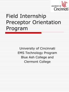 Field Internship Preceptor Orientation Program