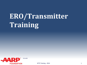 44 ERO Transmitter Training - Arizona AARP Tax-Aide