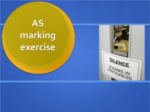 AS Marking Exercise (notes)