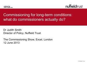 Judith Smith: Commissioning for long-term conditions