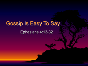 Gossip Is Easy To Say