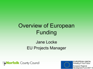 Overview of European Funding - Norfolk County