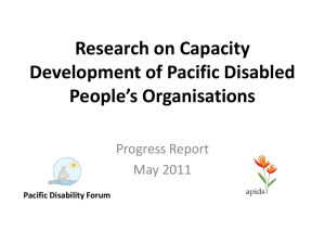 Research on Capacity Development of Pacific Disabled People`s