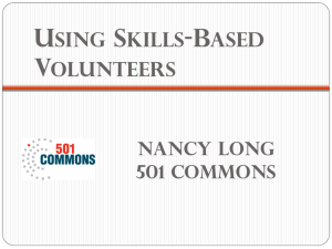 Presentation slides on engaging volunteers in skills