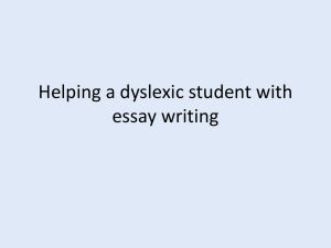 Helping a dyslexic student with essay writing