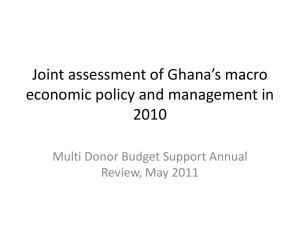 Joint assessment of Ghana`s macro economic policy and