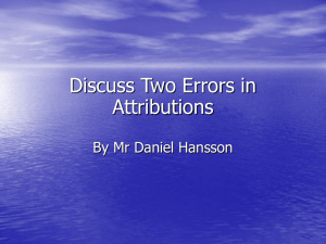 PPT Discuss two errors in attributions