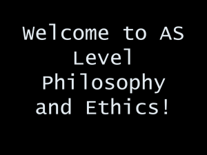 Welcome to AS Level Philosophy and Ethics!