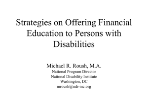 Financial Education for Persons with Disabilities