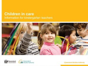Children in care: Information for kindergarten teachers