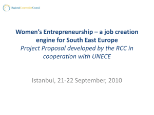Women`s Entrepreneurship - Regional Cooperation Council