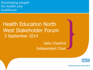 and HEE and HENW Update - Health Education North West