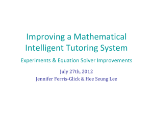 Improving Mathematical Intelligent Tutoring Systems - ACT-R
