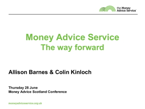 The Money Advice Service: a new approach