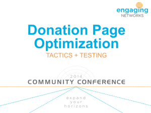Optimising donation pages in Engaging Networks
