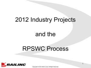 2012 Industry Projects and RPSWC Process