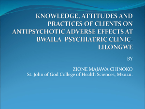 knowledge, attitudes and practices of clients on antipsychotic
