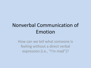 Nonverbal Communication of Emotion