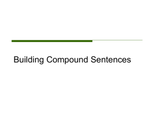 Building Compound Sentences
