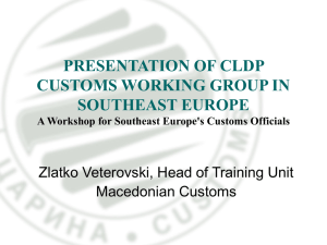 Zlatko Veterovski | Presentation of CLDP Customs Working
