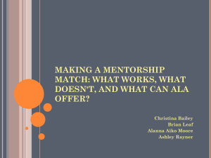 Making a Mentorship Match Presentation