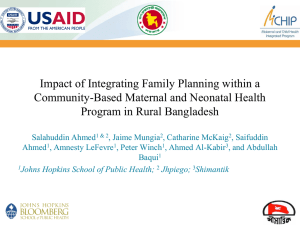 Impact of Integrating Family Planning within a Community