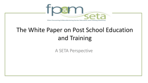 The White Paper on Post School Education and Training