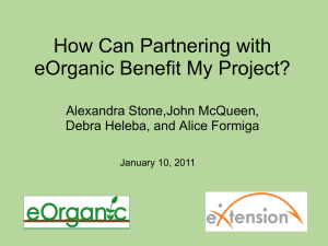 How can partnering with eOrganic benefit my project?
