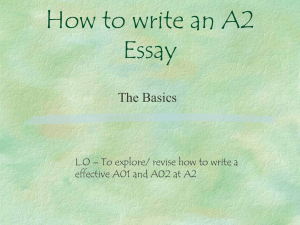 How to write an A2 Essay