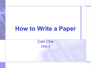 How to Write a Paper