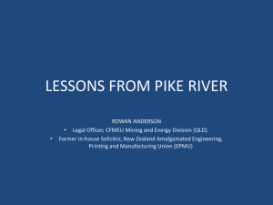 LESSONS FROM PIKE RIVER