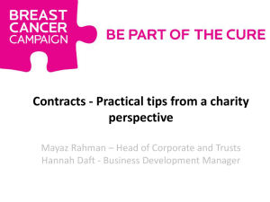 Contracts - Practical tips from a charity perspective