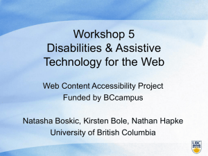 Disabilities & Assistive Technology